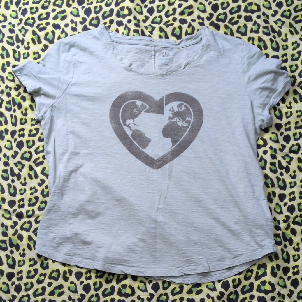 Gap Oversized Organic Earth Sonic Green Cotton Tee